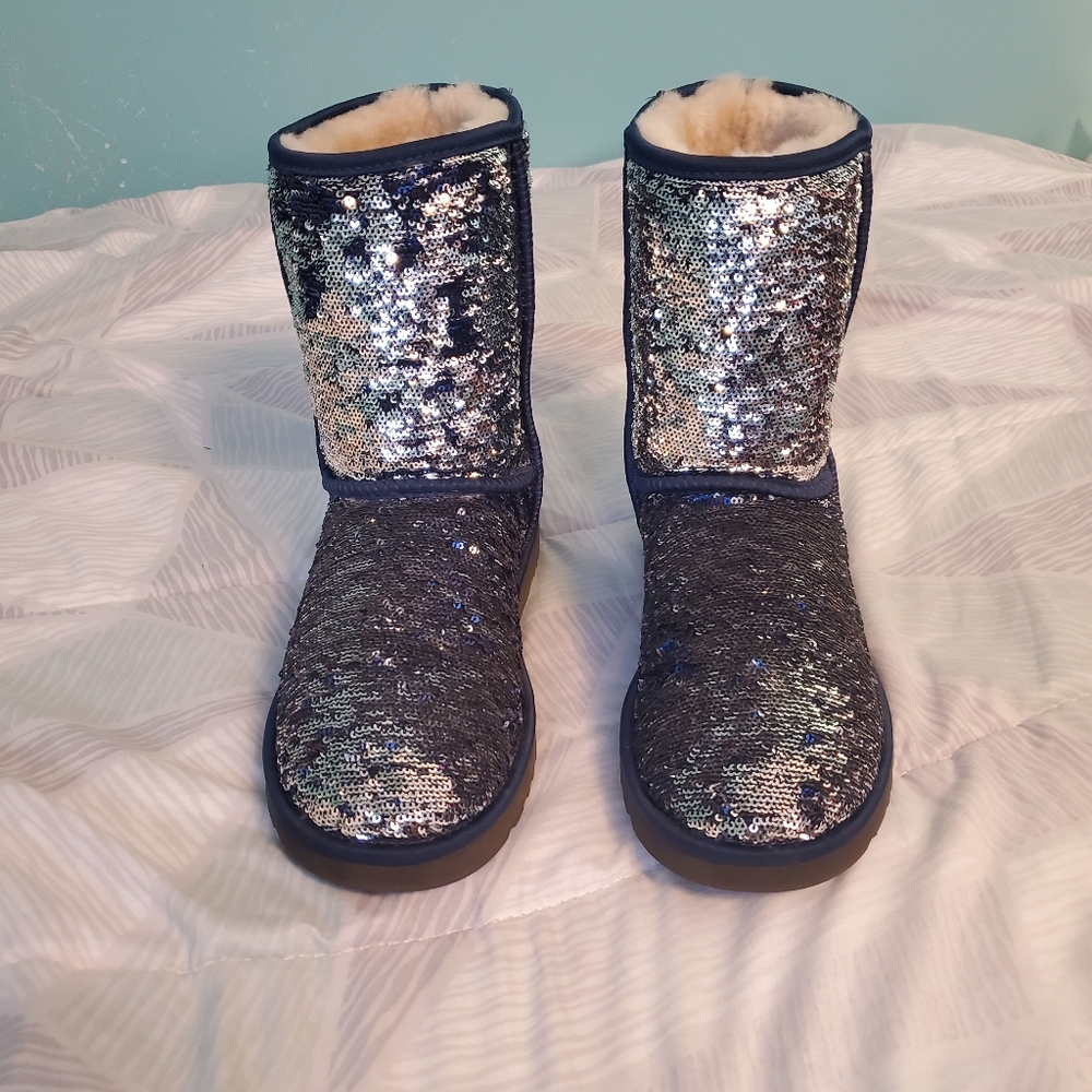 Ugg Women's Blue Classic Short Sequin